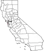 Mapa de California con la ubicación del condado de San Francisco
