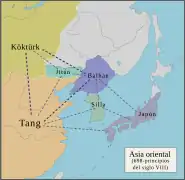 Asia Oriental desde el 698 hasta principios del siglo VIII.