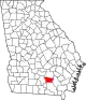 Mapa de Georgia con la ubicación del condado de Atkinson