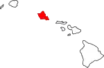 Mapa de Hawái con la ubicación de