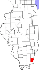 Mapa de Illinois con la ubicación del condado de Gallatin