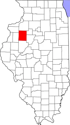 Mapa de Illinois con la ubicación del condado de Knox