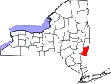 Mapa de Nueva York con la ubicación del condado de Columbia