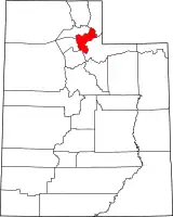 Mapa de Utah con la ubicación del condado de Morgan