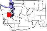 Mapa de Washington con la ubicación del condado de Mason