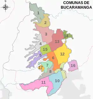 Comunas de la ciudad de Bucaramanga.