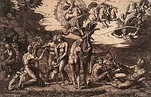 El juicio de Paris, grabado de Raimondi