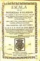 Escala de la infelicidad y felicidad, "impreso a su costa" (editado) por José Joaquín Martínez (1728)