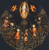 Triunfo de Venus, los adoradores son Aquiles, Tristán, Lancelot, Sansón, Paris y Troilo.
