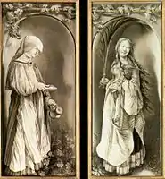 Grisalla del retablo Heller, de Grünewald, ca. 1503.