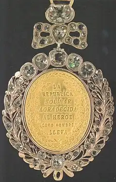 Medalla Presidencial, reverso