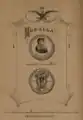Escudo representado en el reverso de las medallas entregadas al pueblo de Guanajuato durante las celebraciones por la coronación del emperador Agustín I y Ana María Huarte en noviembre de 1822.