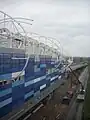 Instalación de tensoestructura, en septiembre de 2010.