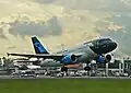 Airbus A319-112 de Mexicana (N866MX) despegando del Aeropuerto Internacional Juan Santamaría.