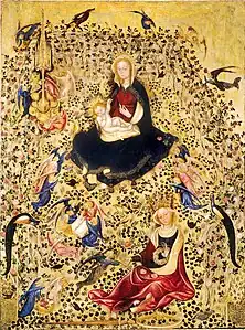 Virgen de la rosaleda, hacia 1420-1435Museo de Castelvecchio (Verona). Obra atribuida en ocasiones a Stefano da Verona y otras a Michelino da Besozzo
