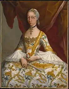 Retrato de Doña María de la Luz Padilla y Cervantes, hija del IV Marqués de Santa Fe de Guardiola, pintado por Miguel Cabrera
