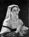Mujer campesina italiana rezando