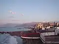 El monte Grammondo nevado visto desde Bordighera