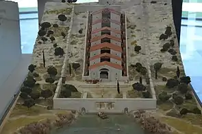 Maqueta de los molinos de agua de Barbegal en el Museo de l'Arles antiguo