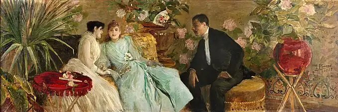 Conversación en la serre, de Ignacio Pinazo, 1889.
