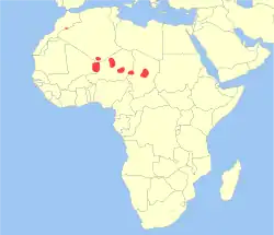Distribución de la gacela dama