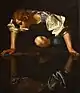 Narcissus by Caravaggio, 1597–1599, Galleria Nazionale d'Arte Antica (21836123485).jpg