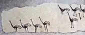 Pintura mural en una casa neolítica de Tell Bouqras. Museo de Deir ez-Zor (copia).