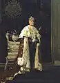 Oscar II y el Trono de plata a sus espaldas.