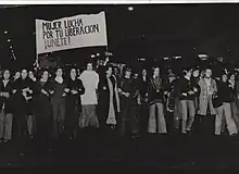 Primera gran manifestación no autorizada por la liberación de la mujer, el 15 de enero de 1976.