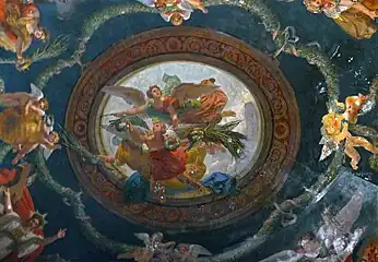 Fresco de la bóveda: Anges préparant l'Apothéose de saint Maurice.