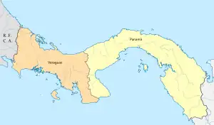 Provincias del istmo de Panamá entre 1831-1840.