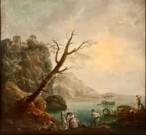 Marina con figuras (la playa de Peñota en Santurce) (c. 1784-86)Museo Cerralbo.