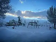 Parque de Trescasas durante una nevada en noviembre de 2021
