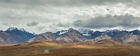Vista de la cordillera desde el parque nacional Denali.