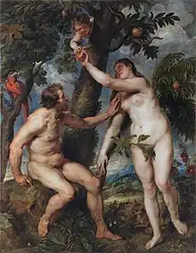 Adán y Eva (Rubens), copia de Adán y Eva en el Paraíso terrenal (Tiziano).