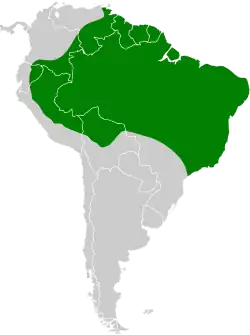 Distribución geográfica del ermitaño rojizo.