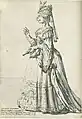 Caricatura del castrato Farinelli en un papel femenino, 1724.