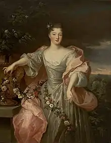 Carlota Aglaé de Orleans como Flora, obra de Pierre Gobert (c. 1720).