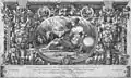 El grabado, de Pierre Milan y René Bobyn. -Ficha en la web del MET- En el Metropolitan Museum of Art se conservan también un plato de loza vidriada al plomo, que reproduce la escena central en relieve y policromada y un óleo sobre tabla del que no se dan más datos. -Ficha en la web del MET-