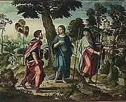 Cristo y sus Discípulos camino a Emaús.