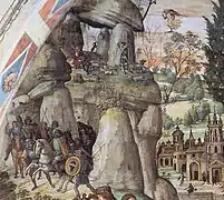 Detalle de los frescos de la Cappella Baglioni, Pinturicchio, 1501. Alto Renacimiento italiano.
