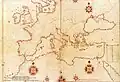 Mapa de Piri Reis, mapa de Europa y el mar Mediterráneo de 1513