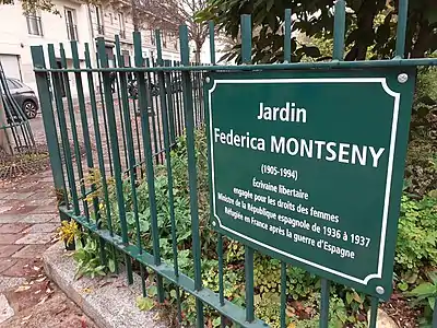 Placa del parque