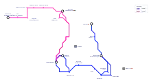 Plano de Autobús Urbano de El Espinar donde aparecen las dos líneas circulares del municipio