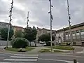La plaza de Concepción Arenal con el edificio del Colegio Froebel a la derecha