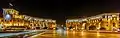 Vista nocturna (Edificio del gobierno a la izqda. y ministerio de Transporte y Comunicaciones a la dcha.).