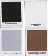 Diferentes etapas de la película instantánea.