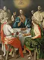 Cena en Emaús, una pintura de Jacopo Pontormo de 1525 que utiliza el Ojo de la Providencia