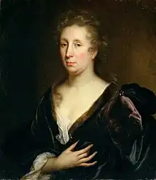 Rachel Ruysch (1664-1750), retratada por Godfried Schalcken. Especializada en bodegones, fue pintora de la corte de Düsseldorf de 1708 a 1716.