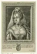 Retrato póstumo de Adelaida por Pieter de Jode II (1661-1663).